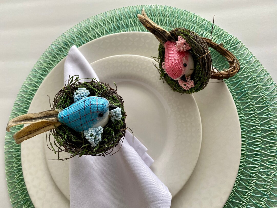 Bird Nest Napkin Rings Easter Napkin Rings Spring Table Etsy