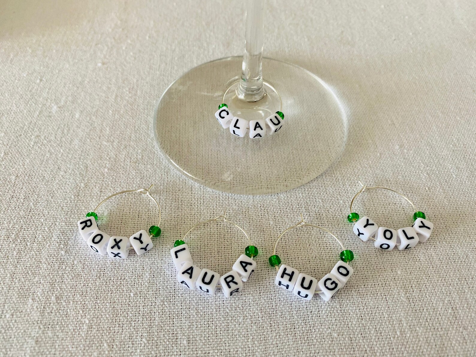 Personalized Wine Glass Charms Wine Glass Identifiers Set of Etsy