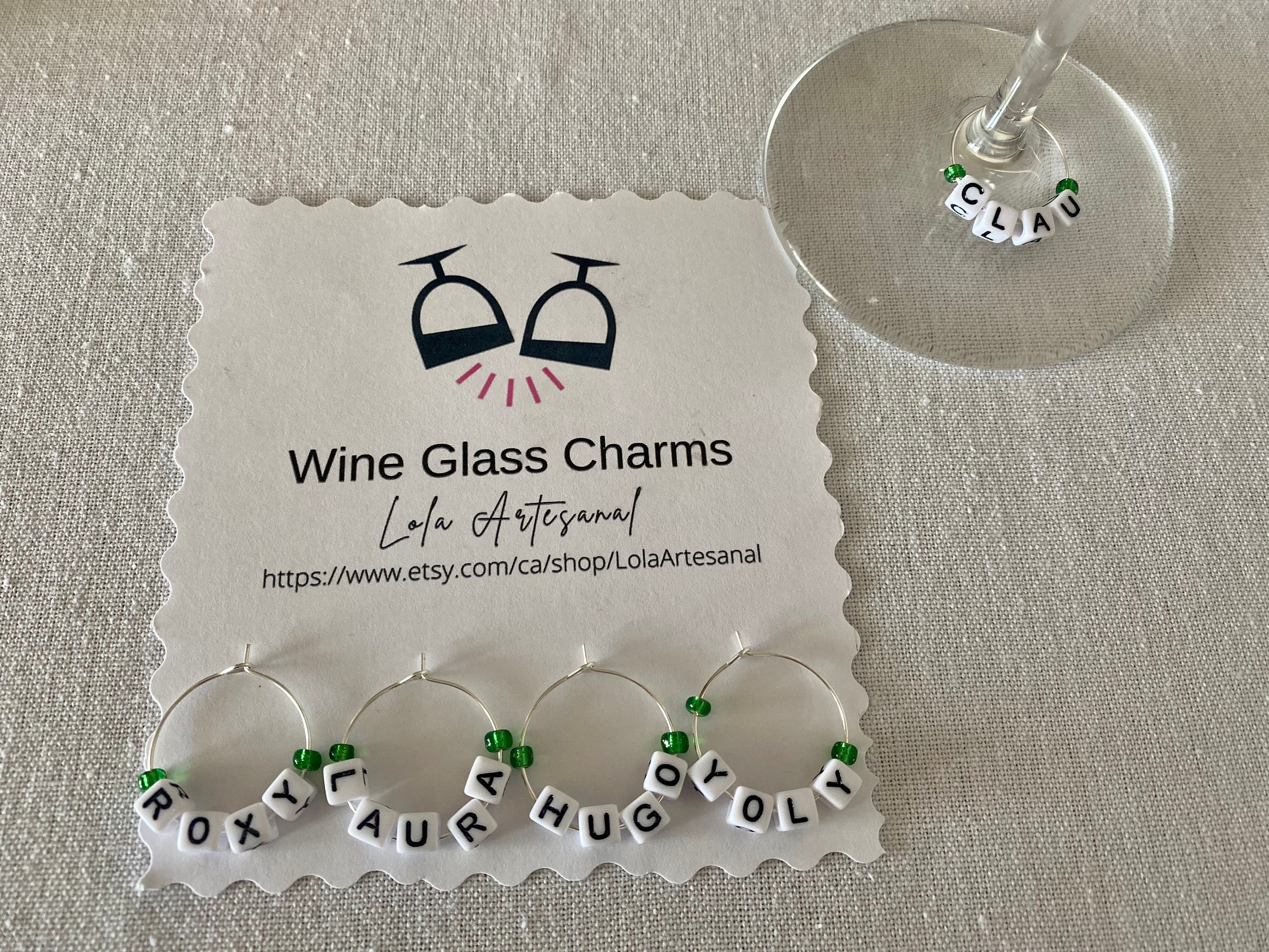 Personalized Wine Glass Charms Wine Glass Identifiers Set of Etsy