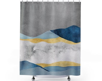 Abstract Shower Curtain Mid Century Bathtub Curtain Contemporary Shower Curtain Bridal Shower Gift Ideas