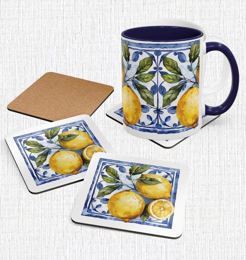 Combine your coffee mug with our Italian tiles cork coasters, and protect your surface.