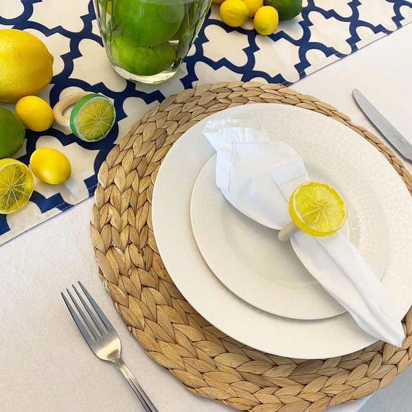 Lemon Bridal Shower Summer Table Setting Lemon Lime & Orange Slice Napkin Ring Tropical Wedding Decor