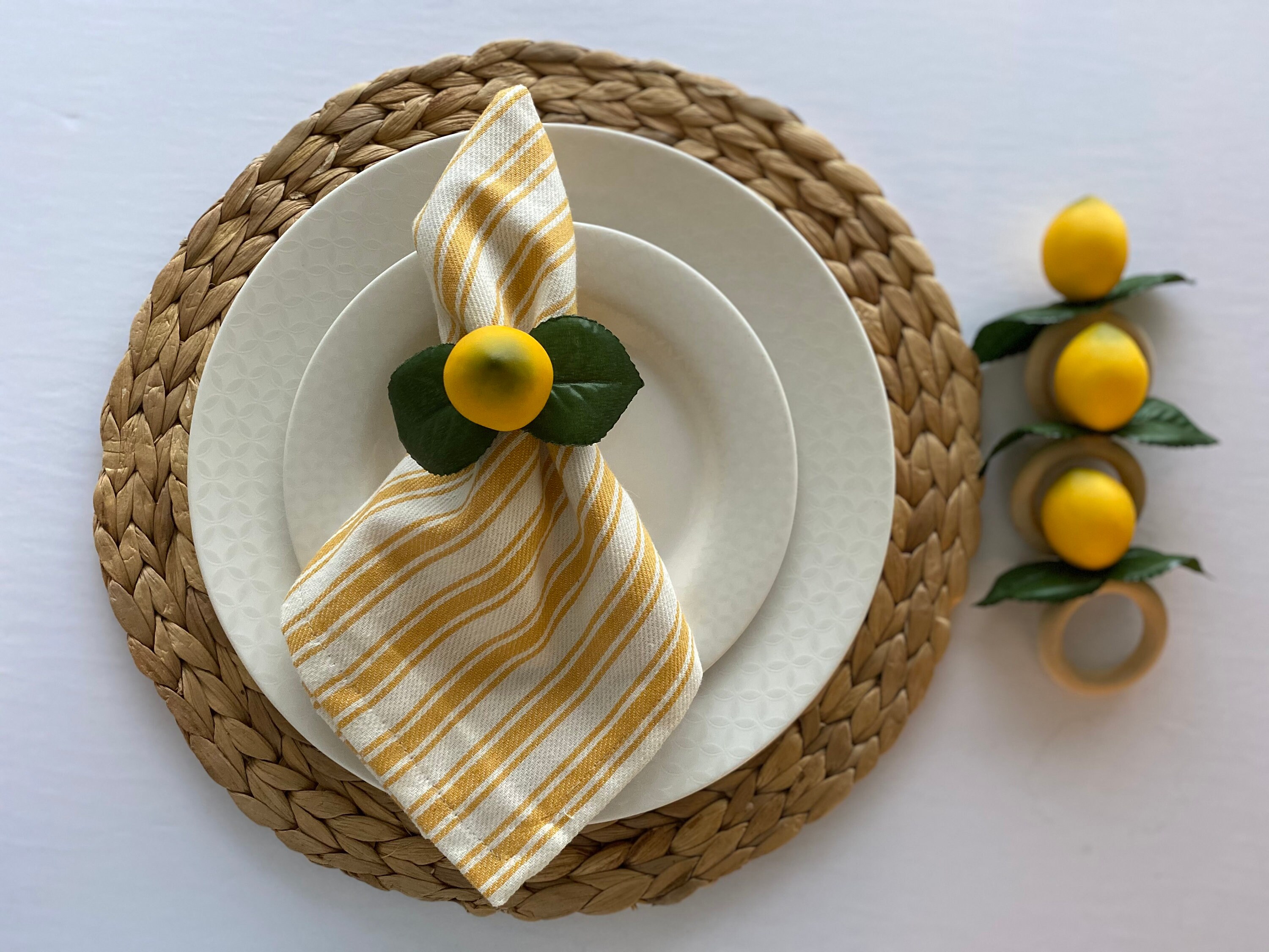 Lemon Napkin Rings Summer Wedding Table Decor Farmhouse Etsy Canada