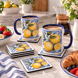 Inspired by traditional Italian ceramics' vibrant colors and designs, this mug is perfect for coffee, or simply brightening up your kitchen. This mug is the 11 oz. one.