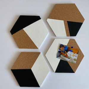 1 Set Self-Adhesive Cork Board Tiles Wall Mounted Cork Board Self Hexagon  Creative Wall Message