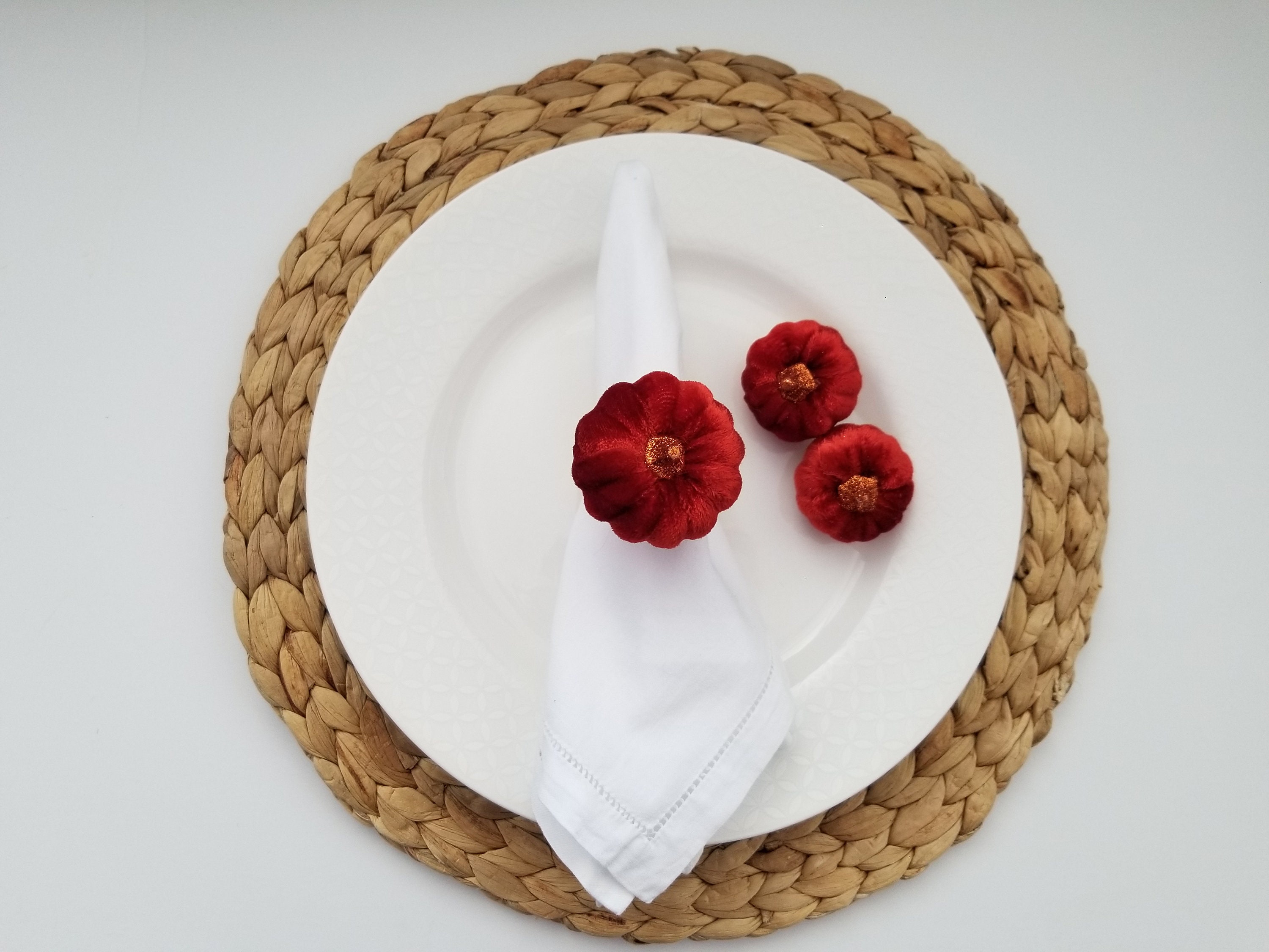 Velvet Pumpkin Napkin Rings Thanksgiving Table Decor Fall Etsy Canada