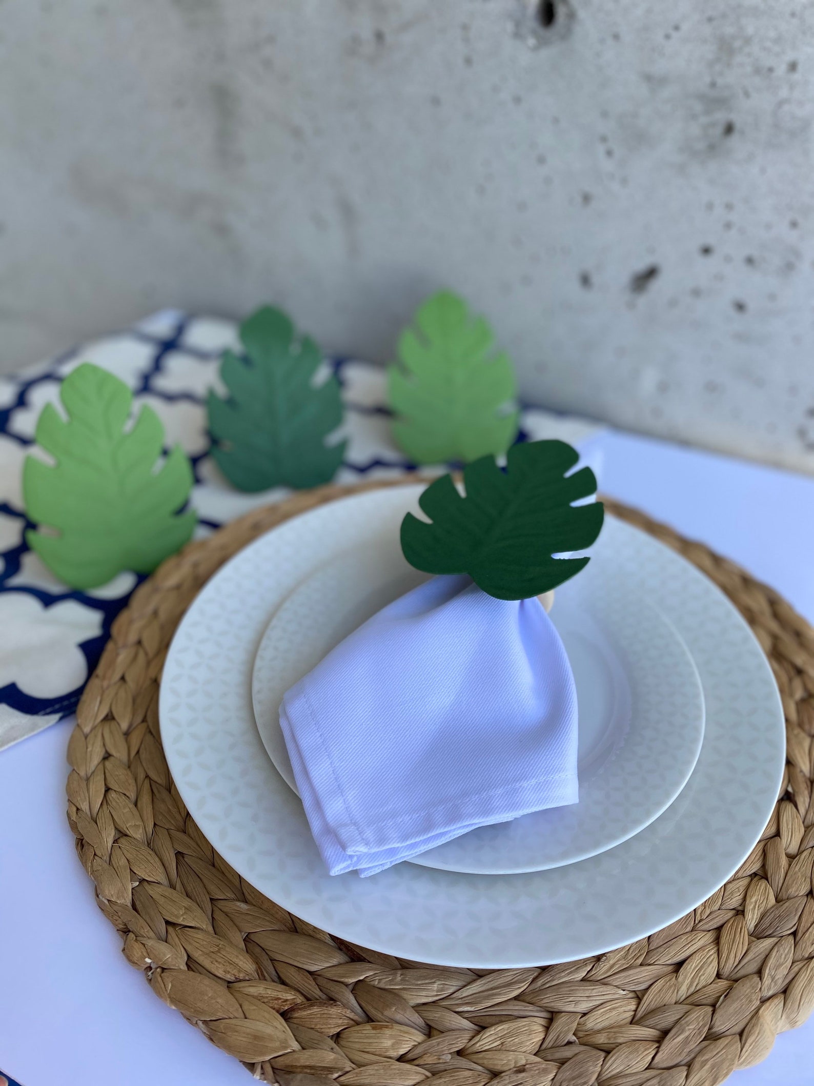 Monstera Leaf Napkin Rings Tropical Wedding Napkin Holders Etsy