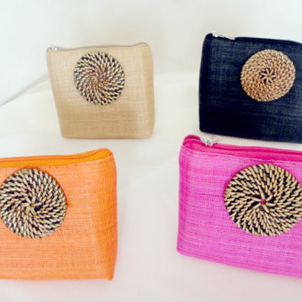 Abaca Bariw Ethnic Wallet Purse with Nito Wood Elegant Dressy Casual Philippines Manila Hemp Pandan