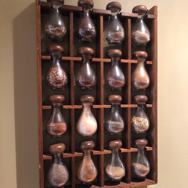 Vintage Danish style Spice Rack by Styson, Sixteen (16) Jars