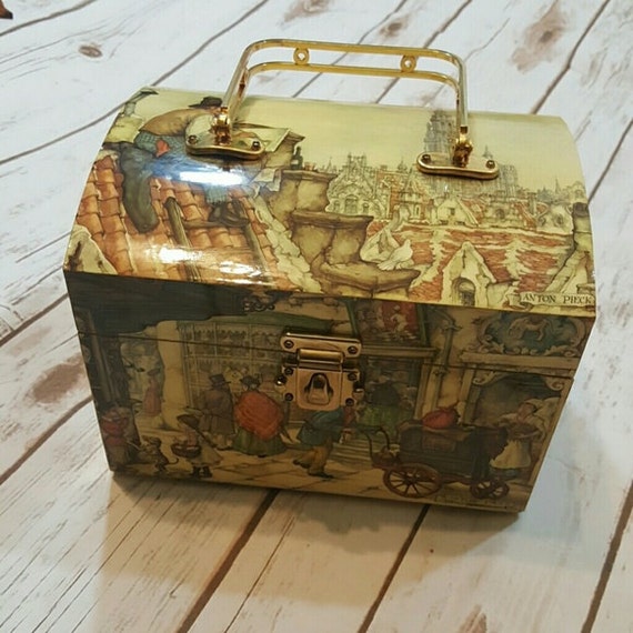 70's Anton Pieck decoupage box purse - image 1