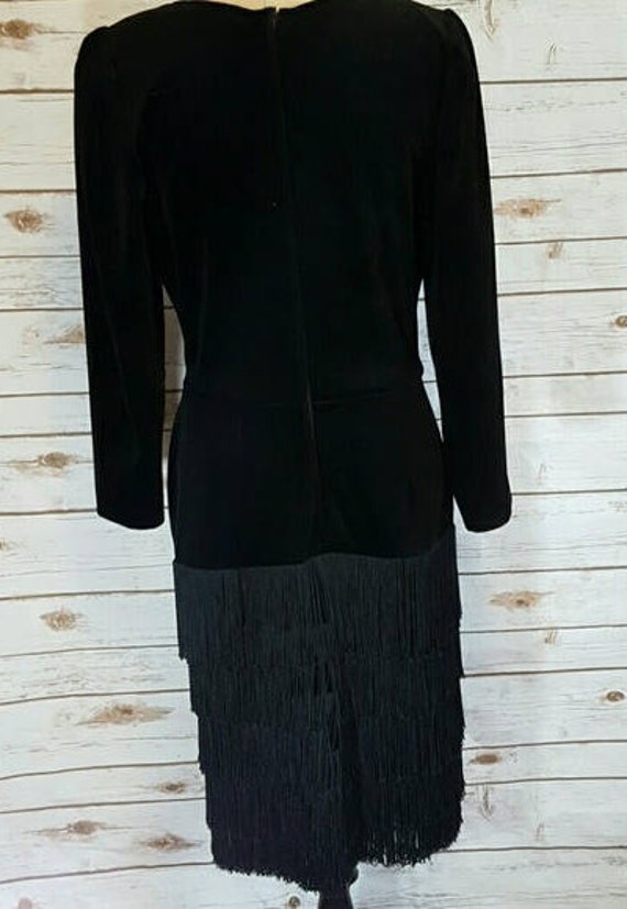 Vintage, 1980's, Bernshaw black velvet/ fringe co… - image 3