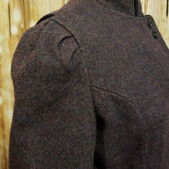 Vintage, 80's, Purple/gray marled wool duffle coa… - image 7