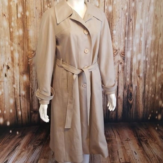 Vintage, 60's, tan long-line car coat, large