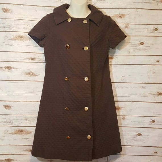 Vintage, 1960's, Neiman Marcus brown cotton broca… - image 1