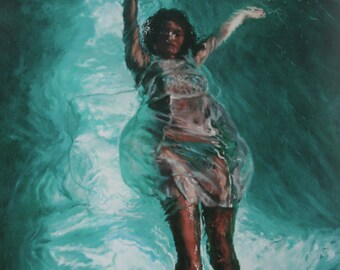 Full Moon Swim - limitowana edycja wydruku giclee