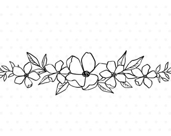 Spring flower garland svg cutfile