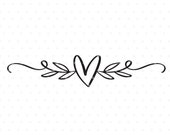 Heart flourish svg cut file