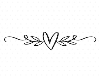 Archivo de corte SVG de flor de corazón
