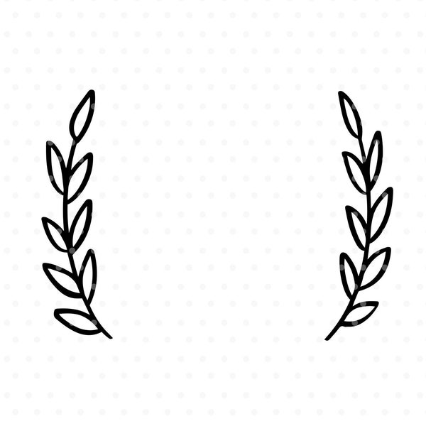 Laurel leaves Svg cutfile wreath branch clipart for cricut and silhouette