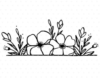 Spring flower border Svg cut file