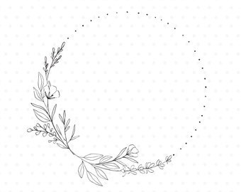 Wild flower wreath illustration clipart