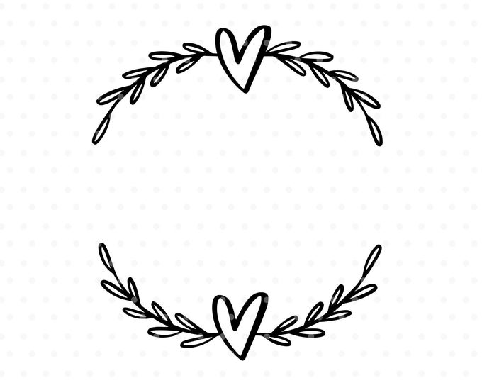 Heart Laurel Wreath Svg Cut File - Etsy