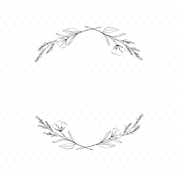 Wild flower wreath clipart