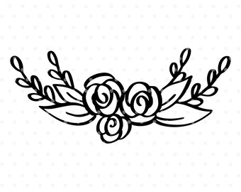 Floral svg cut file, Svg clipart, Flower Svg, Floral clipart, Wreath Svg, Flourish Svg, svg cutfile, svg cut file for cricut, silhouette