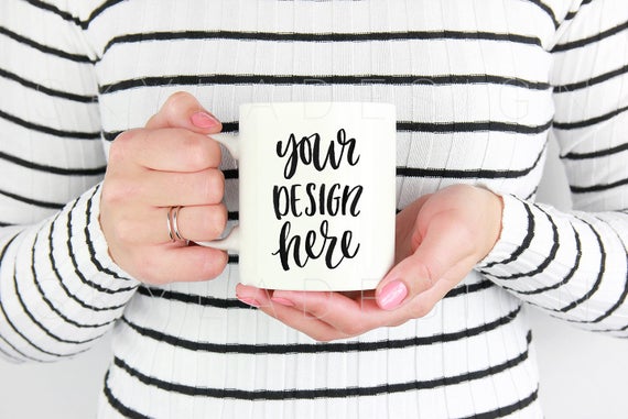 Woman Holding Mug White Mug Mockup Mug Mockup Stock Woman Holding Mug White Mug Mockup Mug Mockup Stock