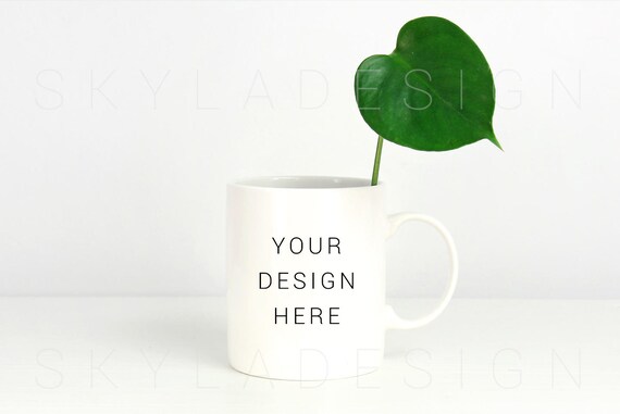 White Mug Mockup Mug Mockup Coffee Mug Mockup Plants