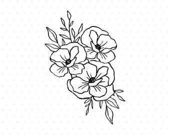 Free Free 208 Poppy Flower Outline Svg SVG PNG EPS DXF File