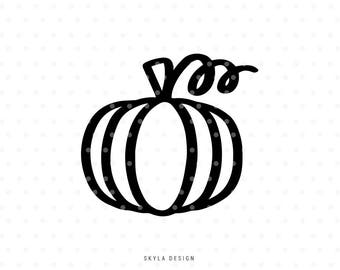 Pumpkin Outline Svg Etsy