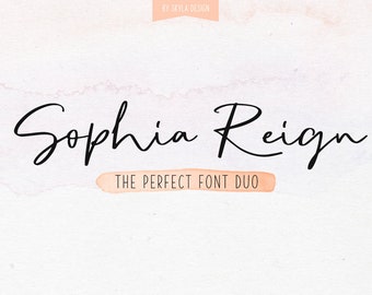 Font duo, Signature font, Cursive font, Handwritten font, Modern calligraphy font, font download, Fashion font, Sans serif