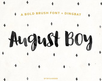 Modern brush font, Bold script, font download, hand lettered font, hand written font, bold font, fun font, digital download, kids font,