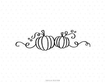 Pumpkin flourish Svg cutfile Thanksgiving Autumn clipart