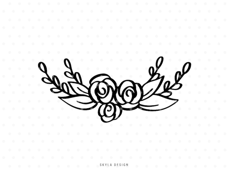 Download Floral svg cutfile flourish clipart for cricut and silhouette | Etsy