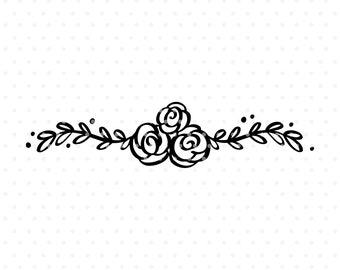 Floral svg cut file, Flourish clipart