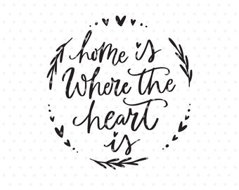 Home is where the heart is svg cutfile for silhouette and cricut