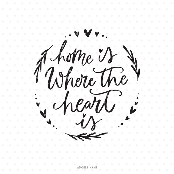 Home is where the heart is svg cutfile for silhouette and cricut