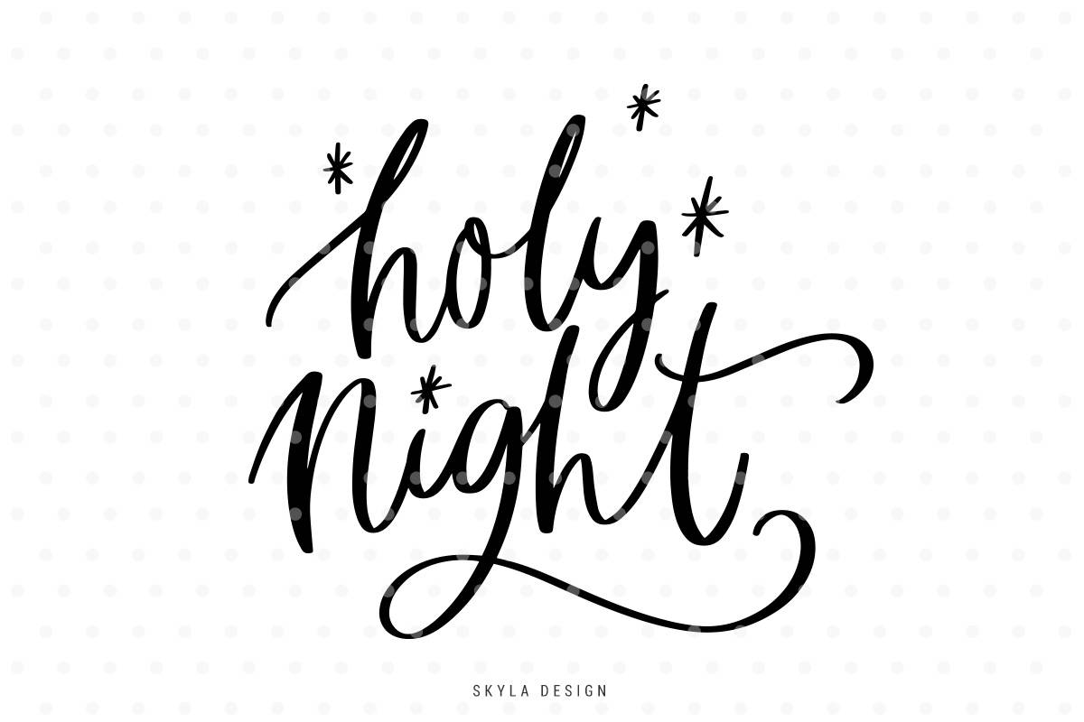 Holy Night Svg Christmas Svg File Christmas Clipart Hand Etsy