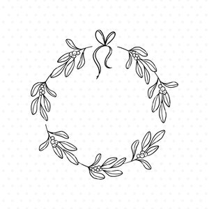 Mistletoe wreath SVG cutting file clipart