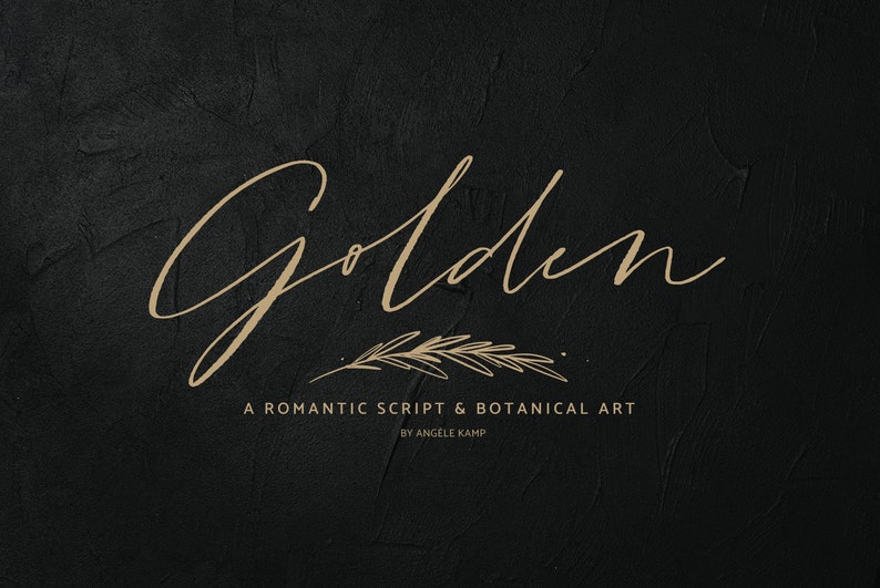 Golden, a romantic script & illustration art image 1