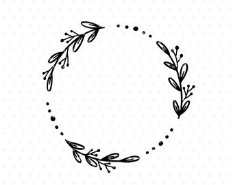 Leaves wreath Svg cut file, Autumn branch clipart for cricut & silhouette