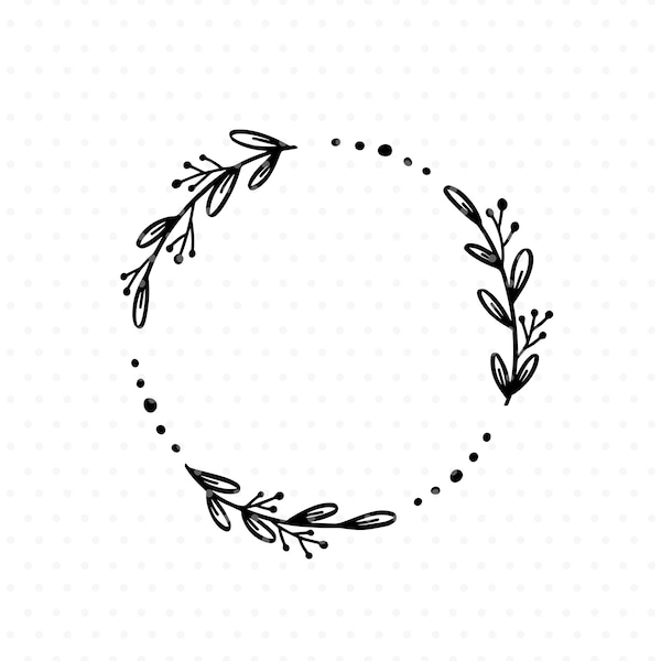 Leaves wreath Svg cut file, Autumn branch clipart for cricut & silhouette