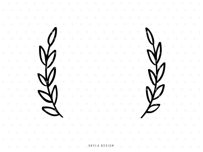 Download Laurel leaves Svg cutfile wreath branch clipart for cricut ...