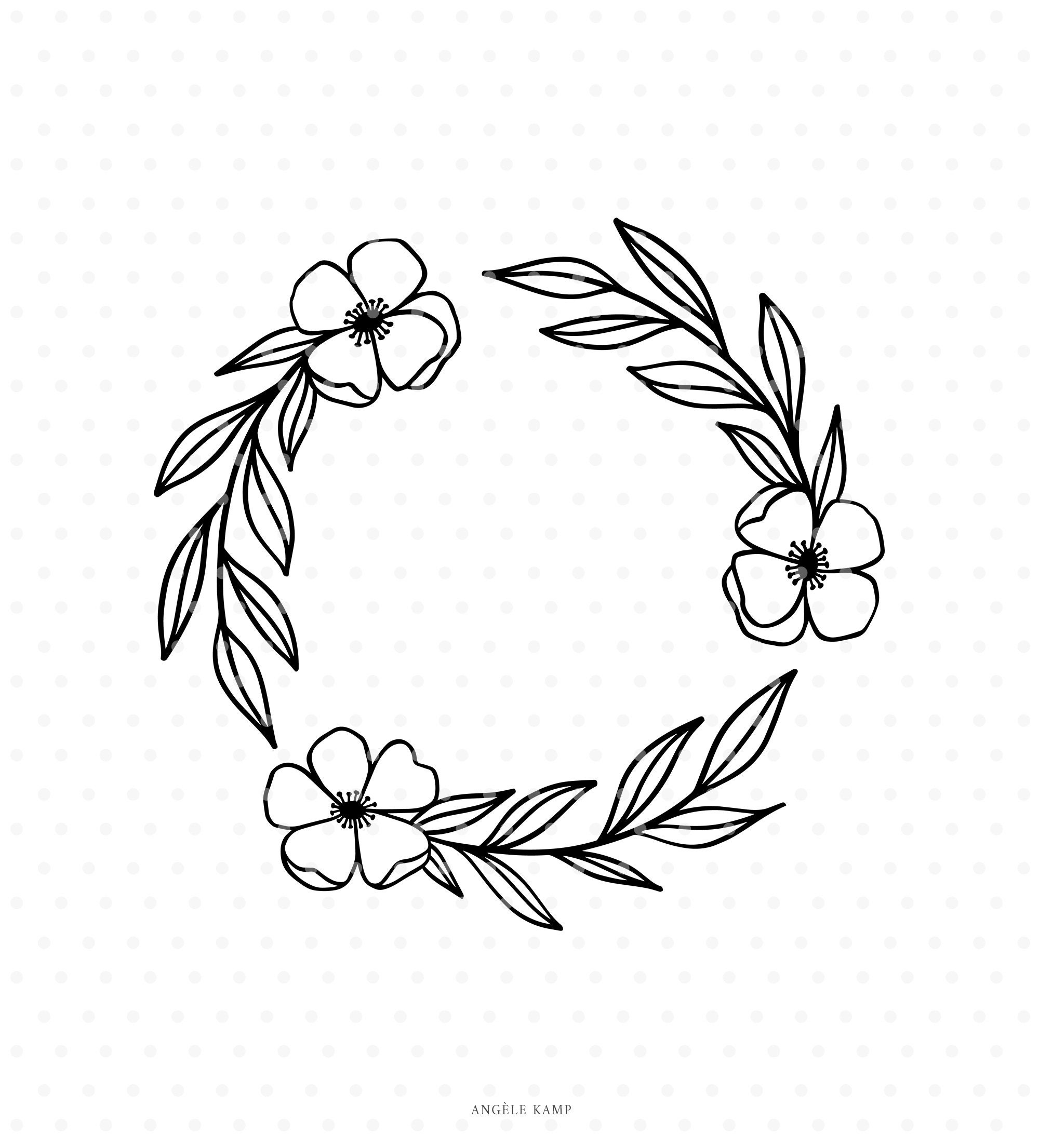 Download Floral Wreath Svg Cut File For Silhouette Cricut Etsy