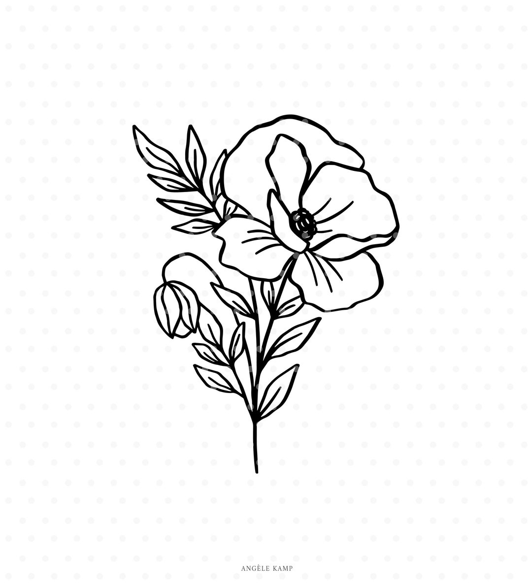 Poppy Flower Bouquet Svg Cut File, Floral Leaves Clipart - Etsy