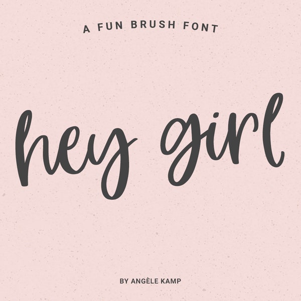 Hey Girl lustige glatte Pinselschrift, moderne Kalligraphie