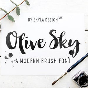 Olive Sky modern brush font image 1