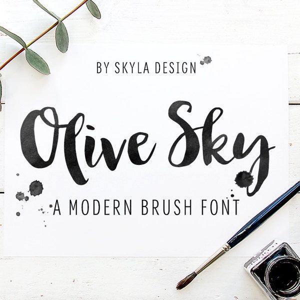 Olive Sky modern brush font